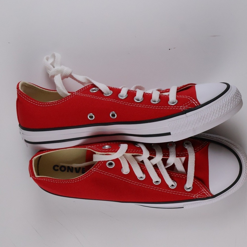 Converse Chuck Taylor All Star Low Top Red Canvas Sneakers Womens 8 NEW $60